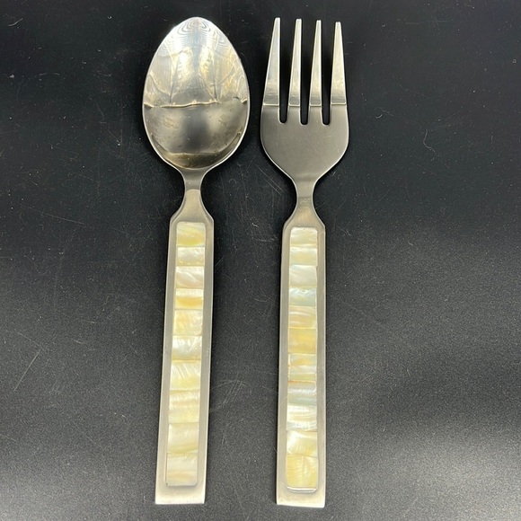 Mother of Pearl Serving Utensils - Picture 1 of 8